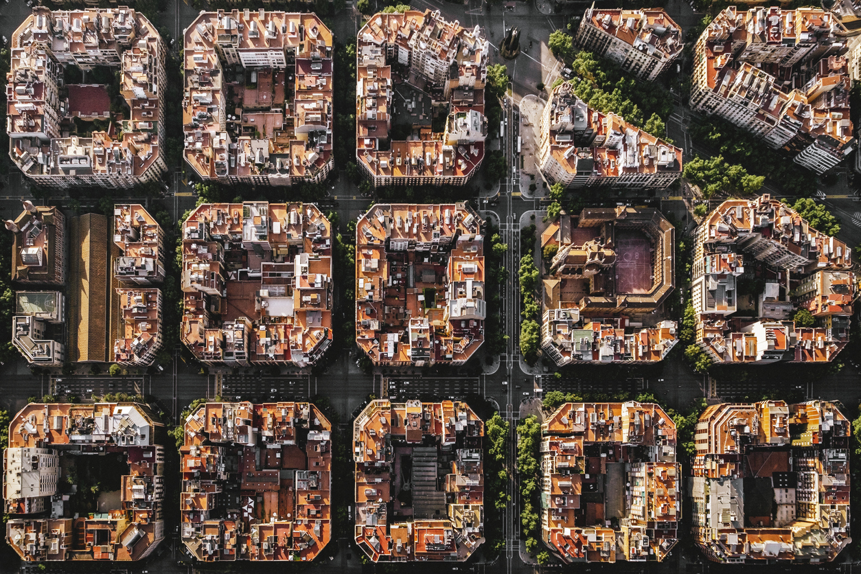 Luftaufnahme von Gebäuden in Barcelona
